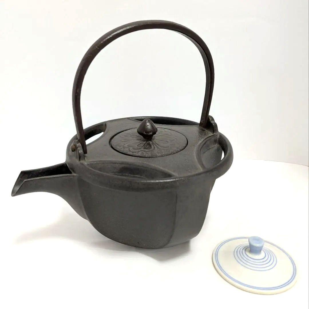 七宝鉄瓶　高橋敬典　共箱　替え蓋 茶道具　七宝銚子