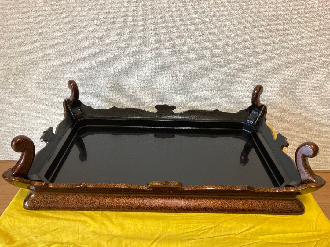 輪島塗 梨地花台 四足 共箱付き