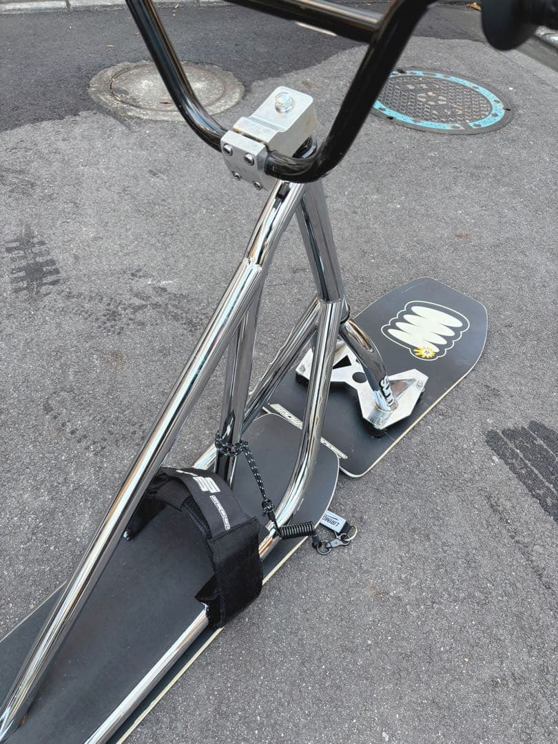 スノースクート　メッキフレーム　非貫通ブッシュ　キャスター付きキャリーバッグ