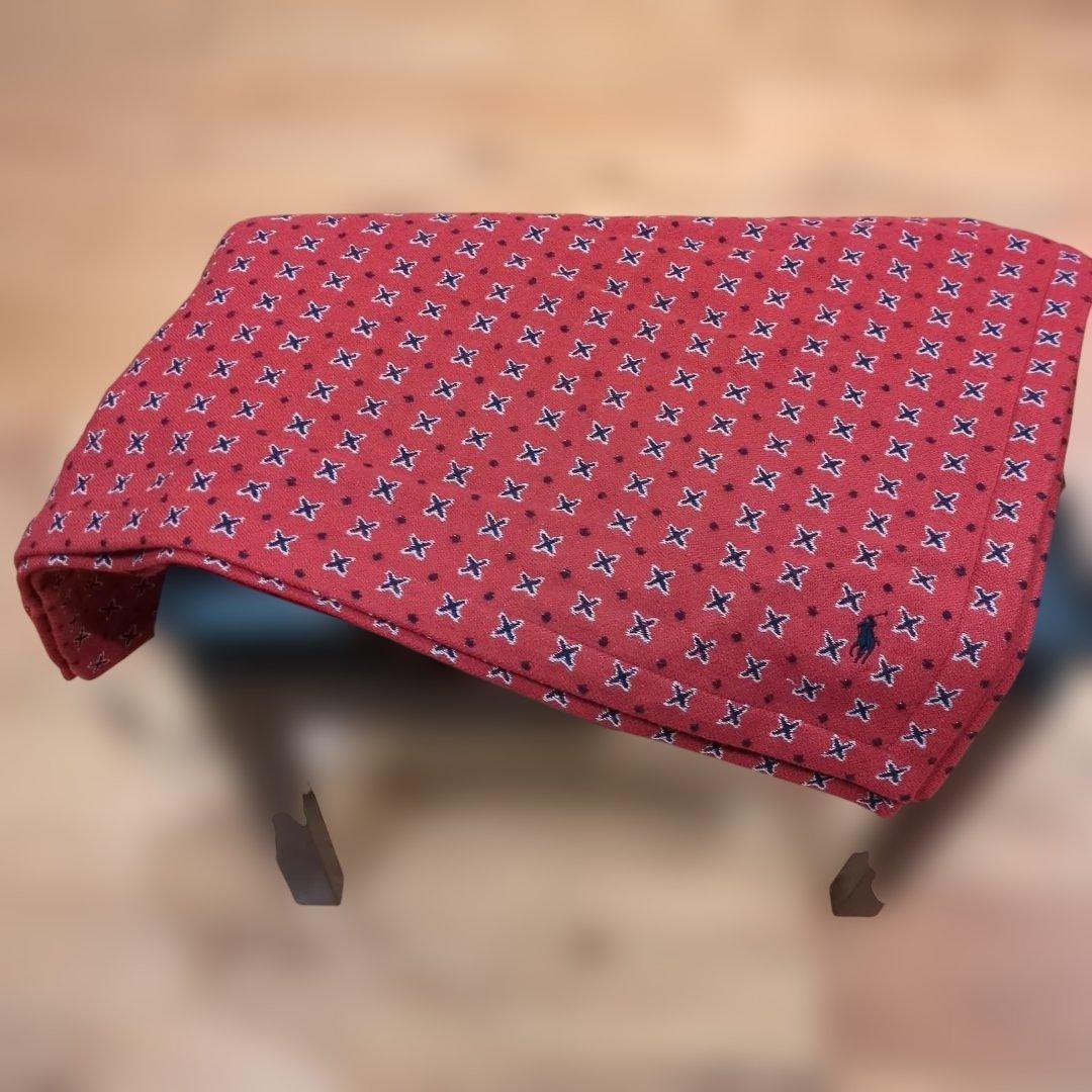 未使用　ラルフローレン　赤色ブランケット　インド製　タグ付