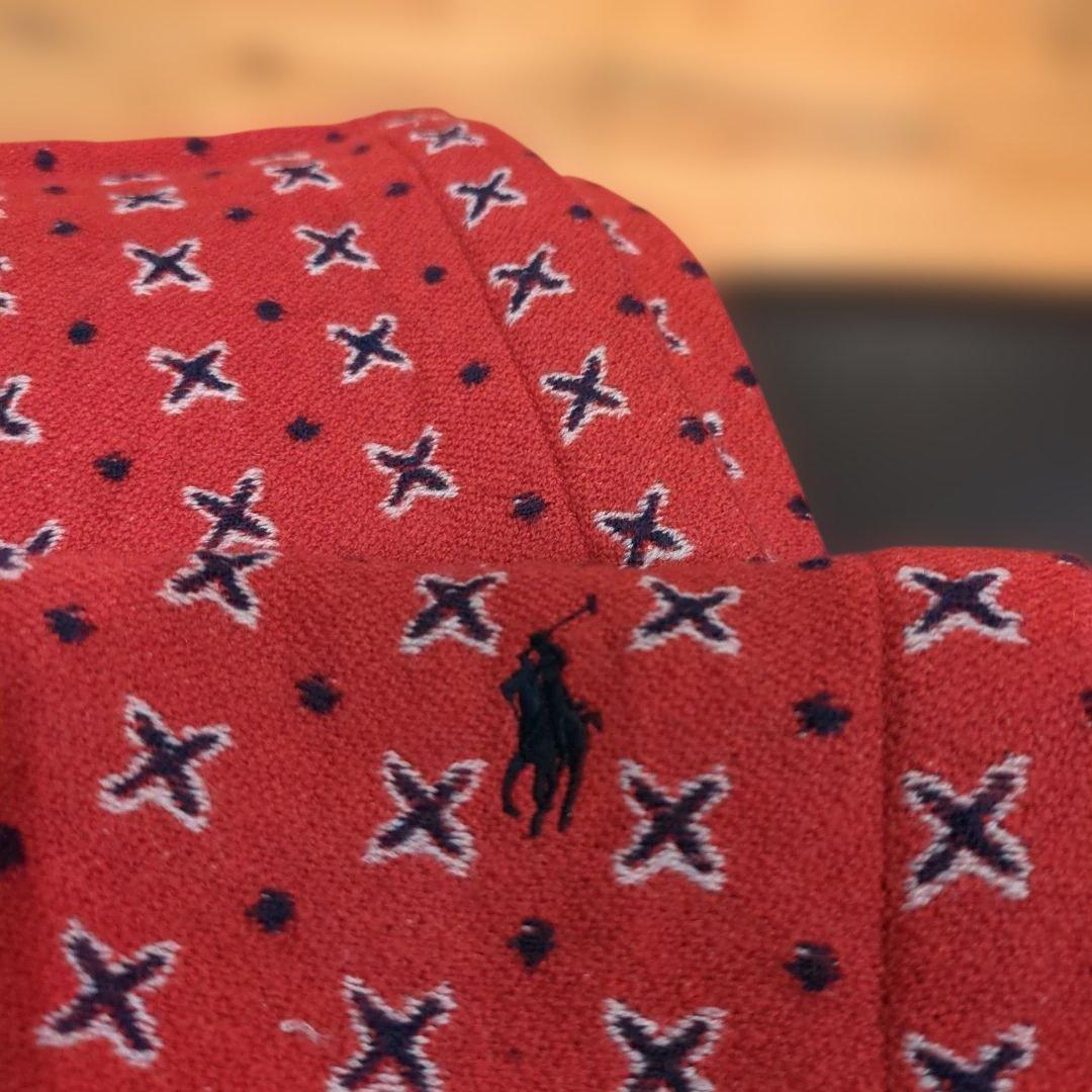 未使用　ラルフローレン　赤色ブランケット　インド製　タグ付