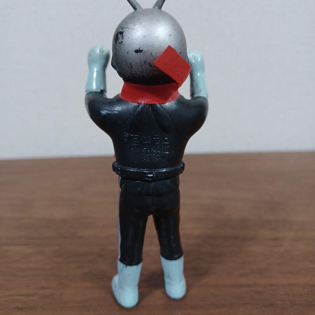 当時ものポピー製「仮面ライダー」希少青成型＆黒成型ミニソフビフィギュア２点セット