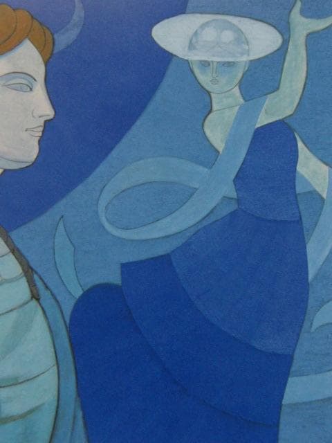 佐藤土筆、【シルクロードに沿って（二）】、希少な額装用画集より