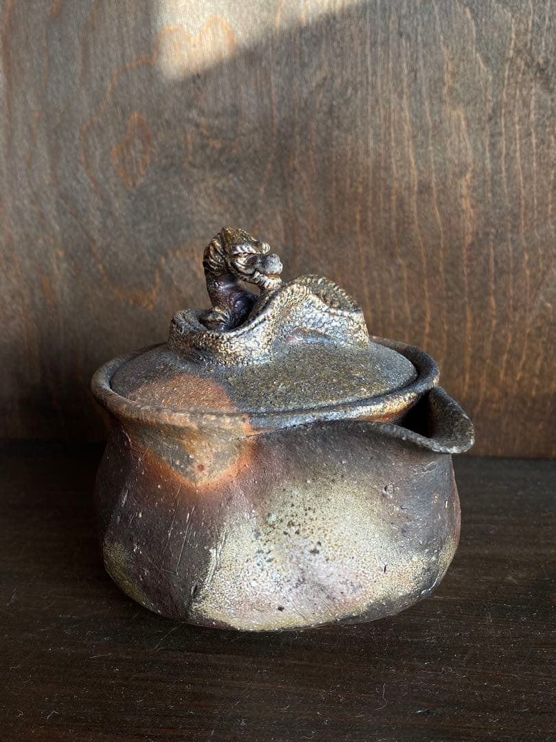 備前焼　龍宝瓶　木箱と陶歴付き