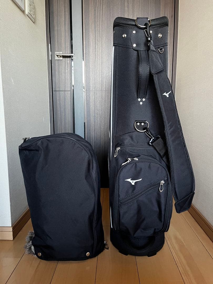 美品ミズノ　MIZUNO カート式キャディバッグ　9型軽量2.3kg ブラック