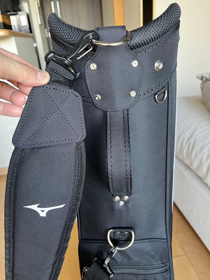 美品ミズノ　MIZUNO カート式キャディバッグ　9型軽量2.3kg ブラック
