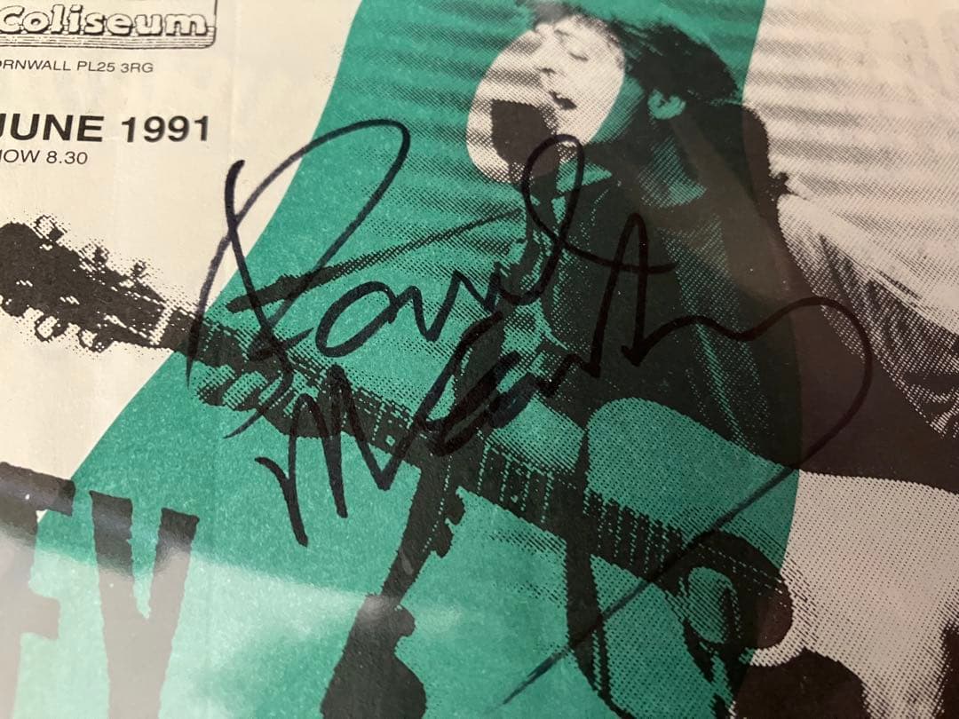 ポール・マッカートニー 1991年コンサートチケット サイン入り Beatles