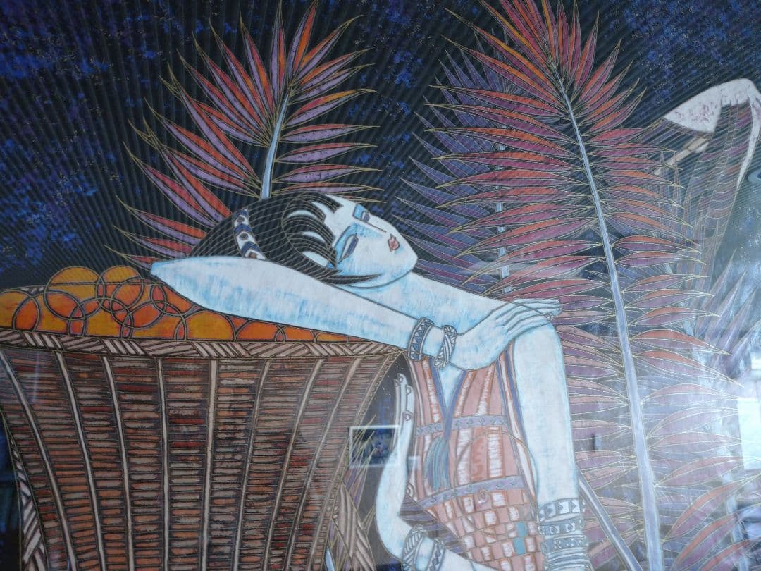 丁紹光(ティンシャオクァン) 版画 「パープルドリーム」 サイン付 箱あり