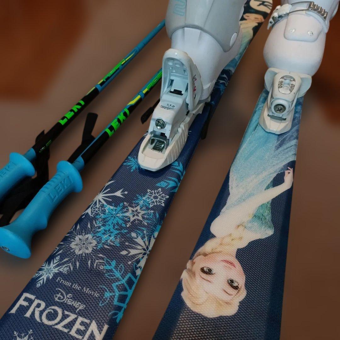 【中学年〜高学年用】ロシニョール》スキーセット”アナと雪の女王エルサデザイン ”