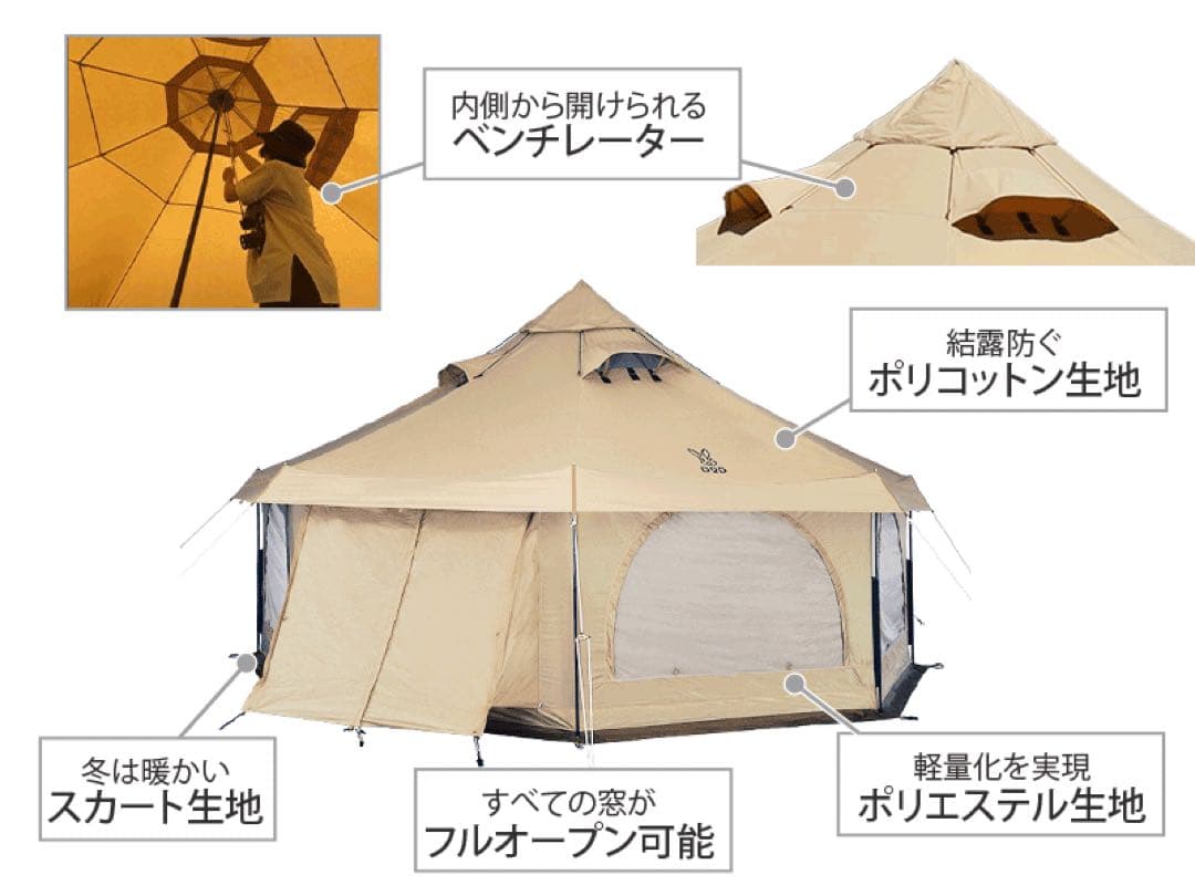 サンタ　DOD タケノコテント2(TAKE2) 専用グランドシート付き