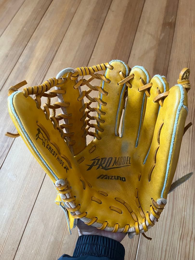 Mizuno PRO MODEL 軟式グローブ イエロー