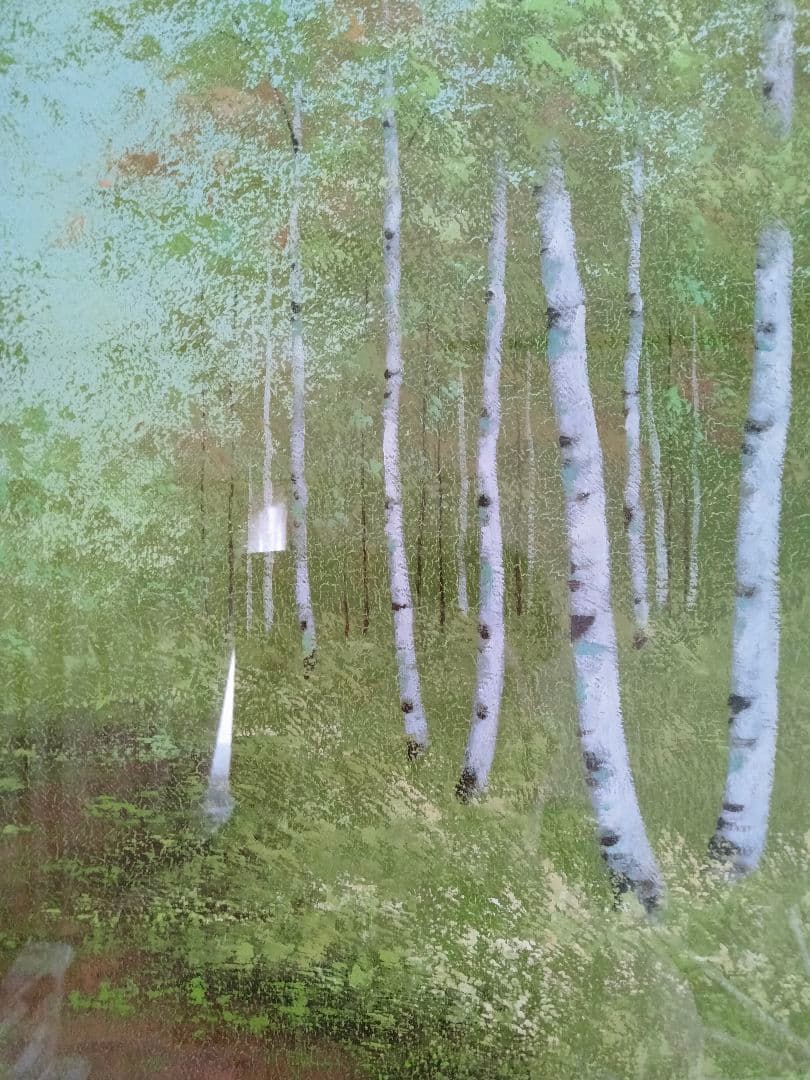 絵画　白樺林　Yoshida作