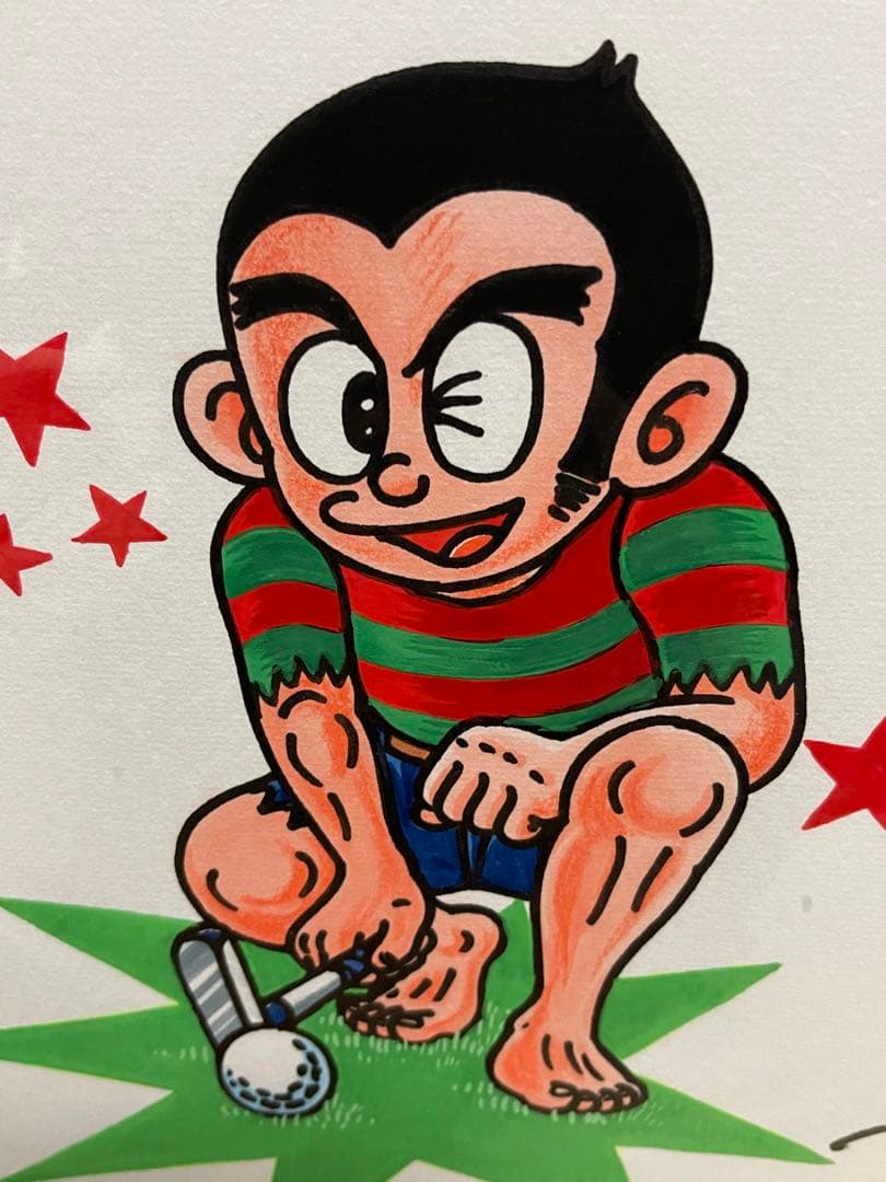 藤子不二雄　プロゴルファー猿　直筆イラスト　サイン　藤子不二雄　サイン