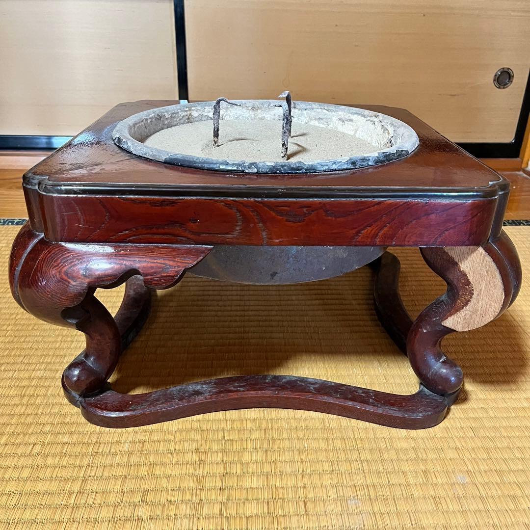 売切価格です！　ヴィンテージ　座敷用火鉢　木製　ねこ脚　四角形