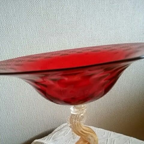 美品　ヴェネツィアガラス　イルカ足つきコンポート