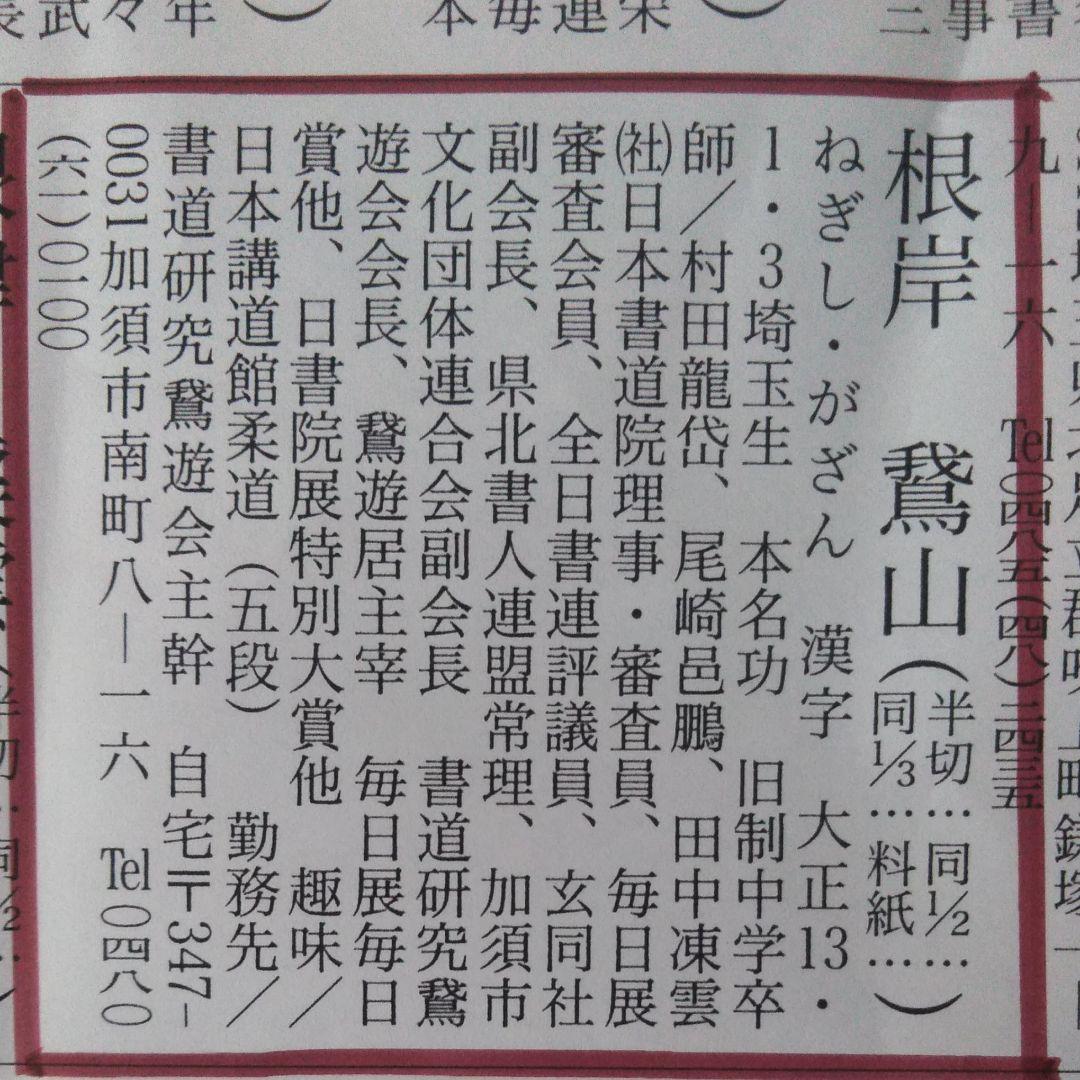 漢字書　根岸鵞山(ねぎしがざん)作　書道