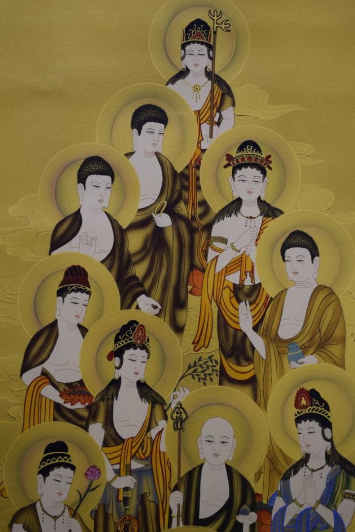 真作/松尾掬心/十三佛図/桐共箱付/布袋屋掛軸HE-945