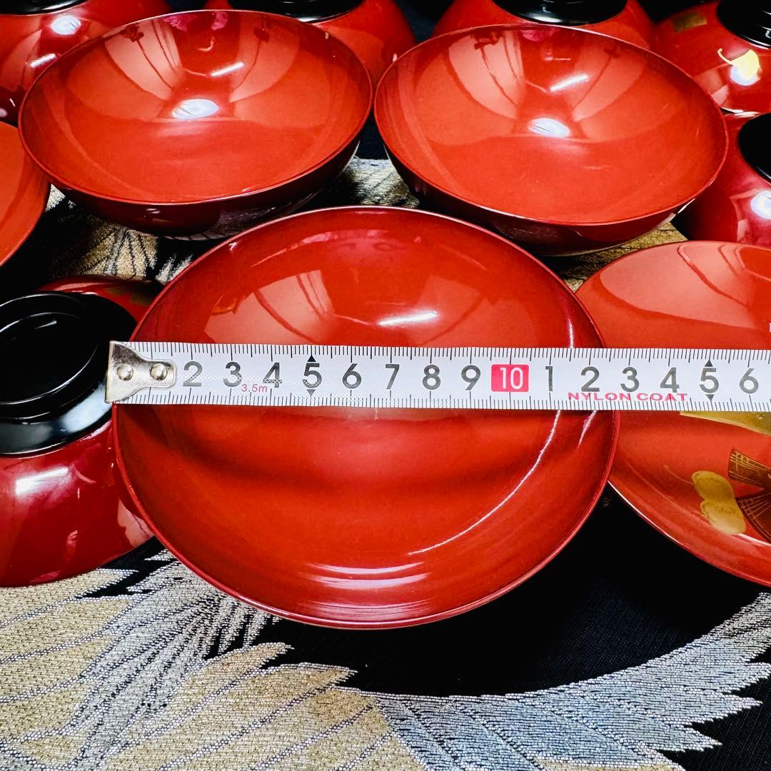 漆器　輪島塗　木製　蒔絵　溜塗　吸物椀　蓋付椀　汁椀　10客 木箱