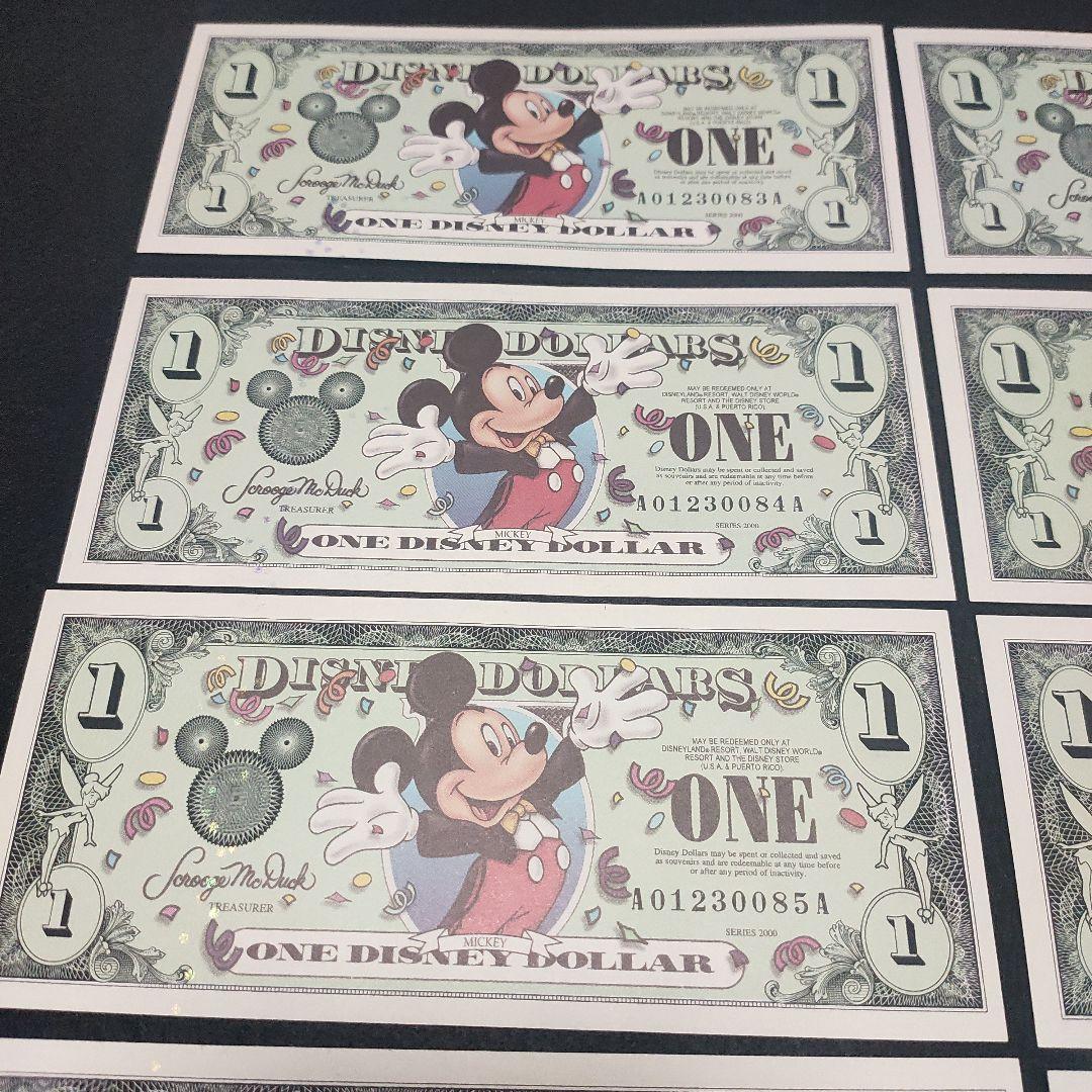 美品　ディズニーダラー 2000年　連番9枚セット 封筒付き　ミッキー