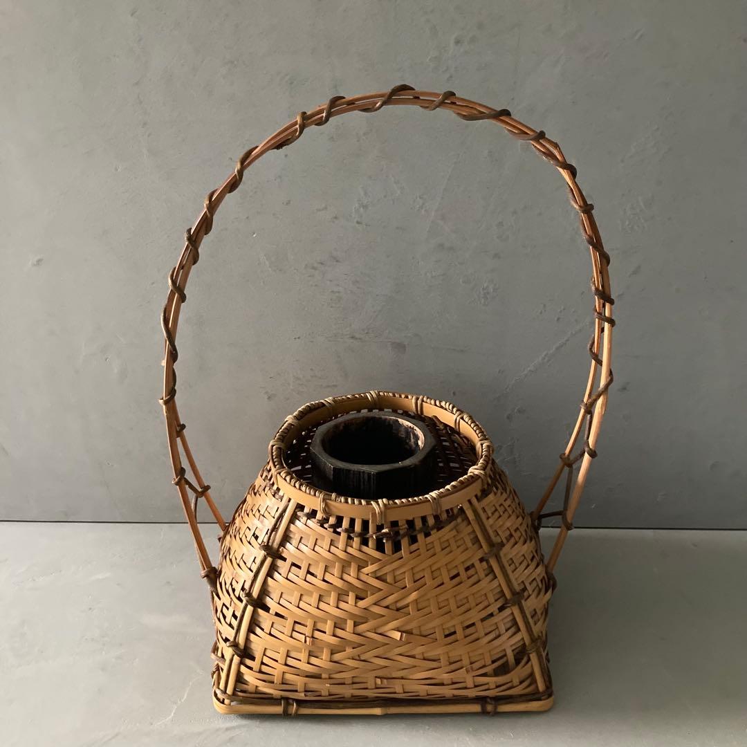 宗全籠 花入 手付置籠 花器 茶道具