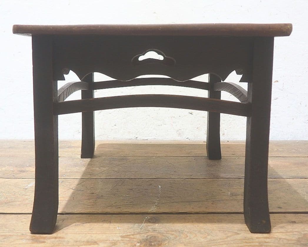 1350 アンティーク　ケヤキのローテーブル　文机　ちゃぶ台　座卓　骨董　レトロ