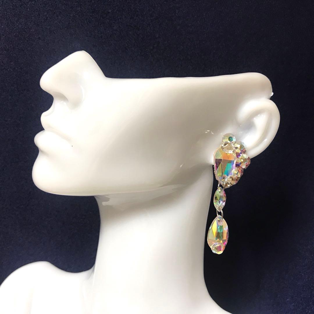 K9とスワロフスキー の美しい輝きロングイヤリング　社交ダンス☆ベリーダンス