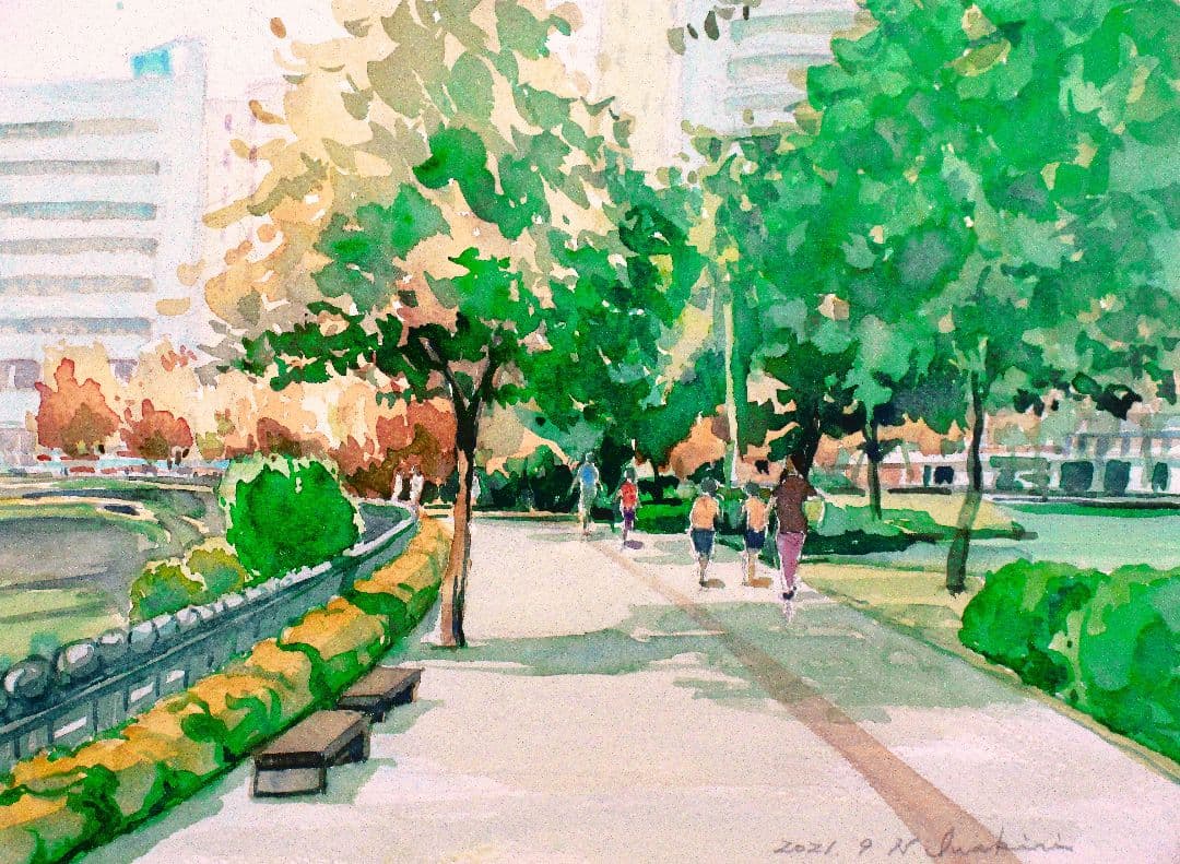 水彩画「横浜ミナトミライ」