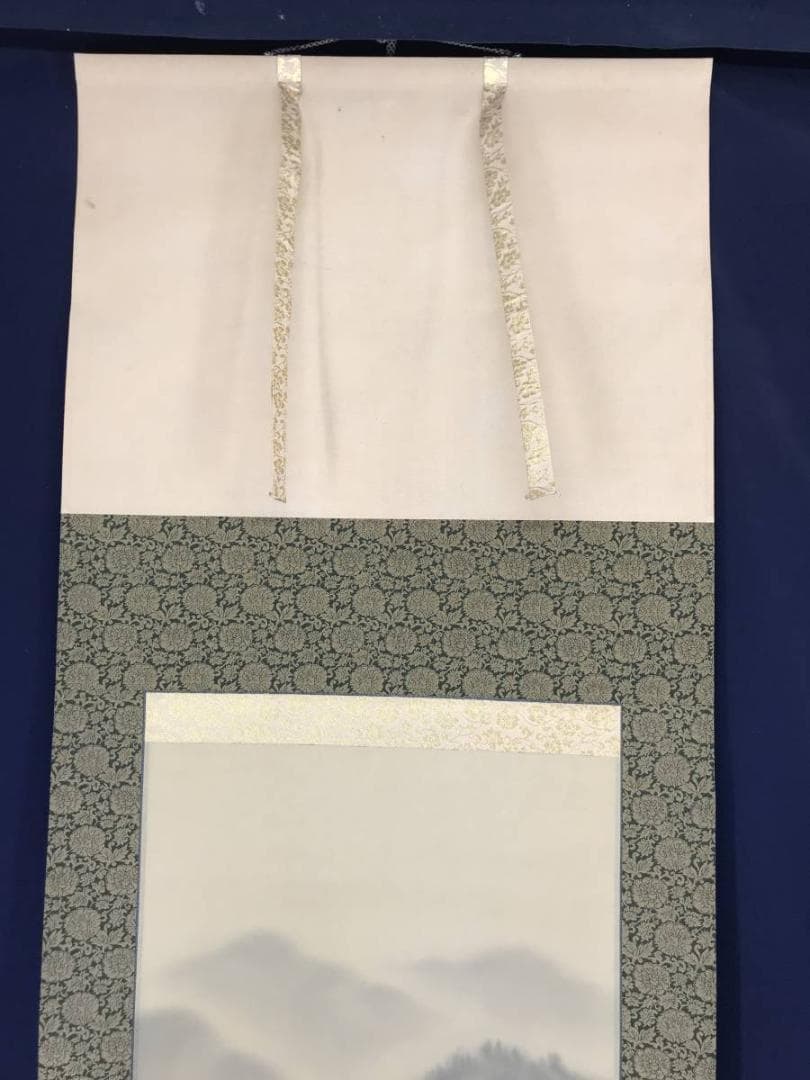 【真作】岡本紫洸/山水図/双幅/湖畔図/掛軸/名家伝来/AB-942