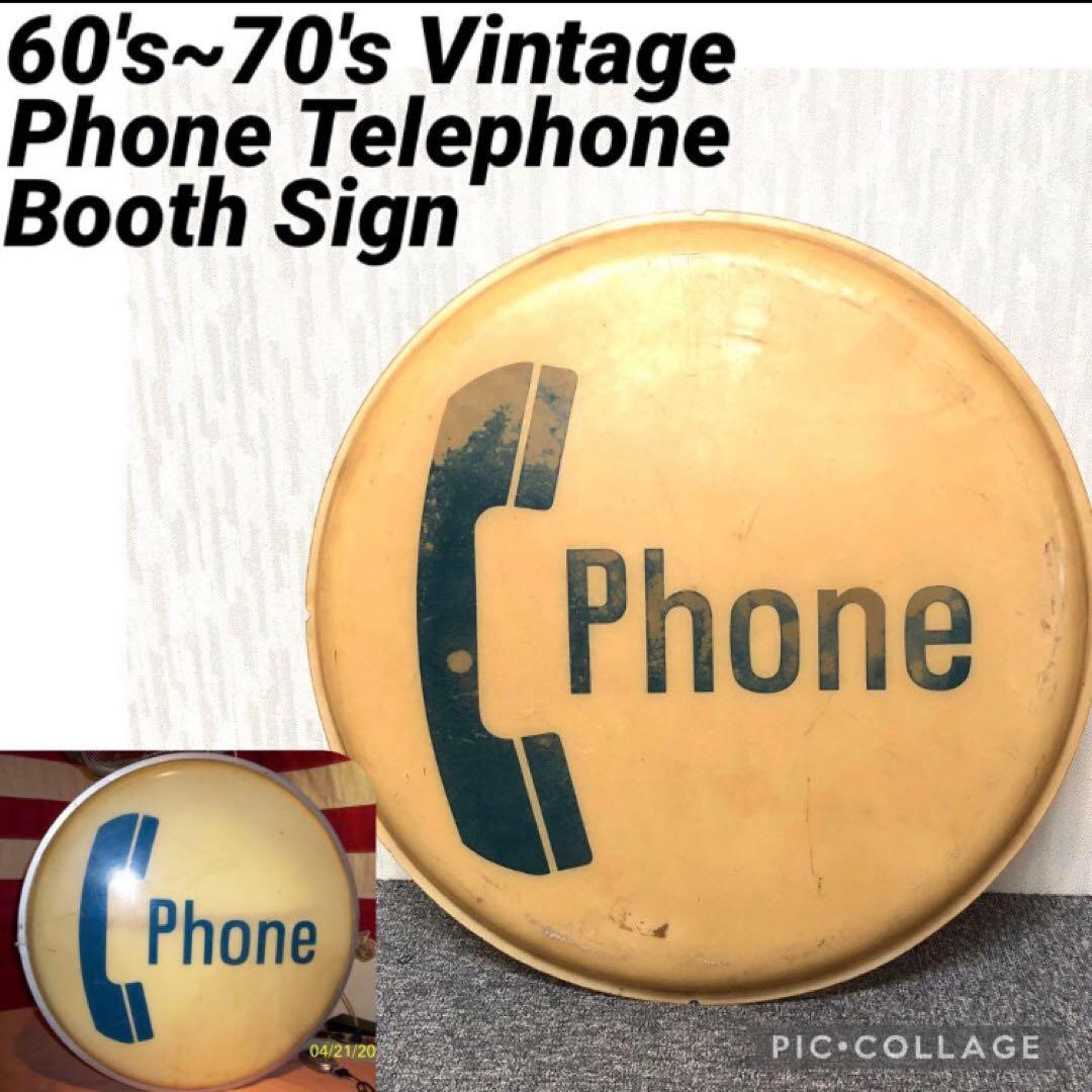 USA製 60s~70's Vintage Phone Booth Sign