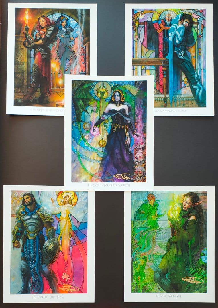 猫*】様 サイン入りアートプリント　リリアナ　ニッサ　チャンドラ　ジェイス　ギデ