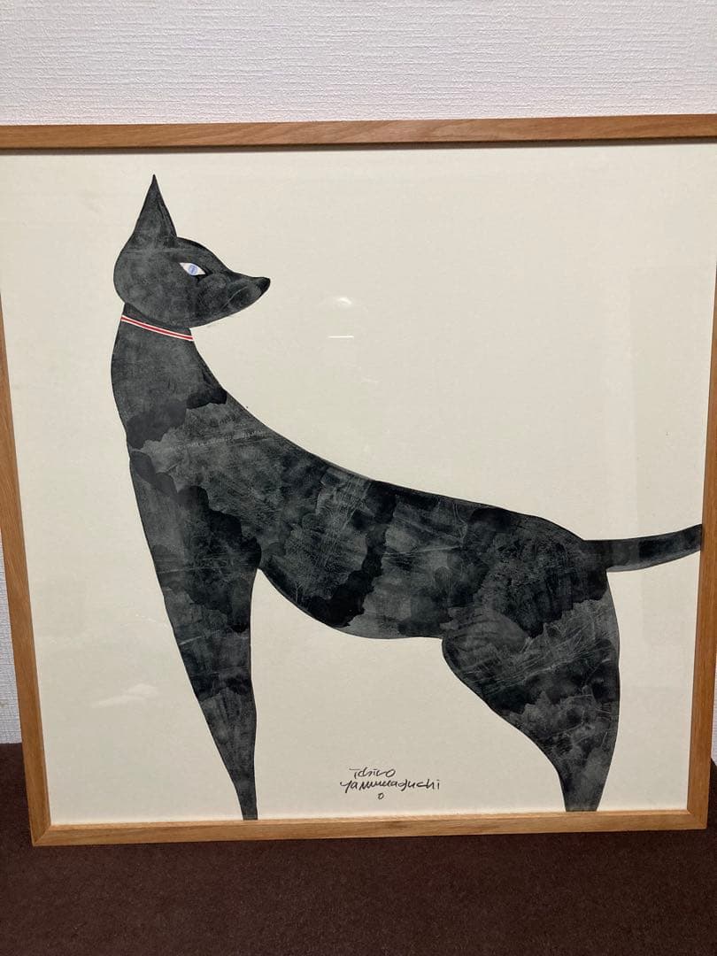 山口一郎　原画　黒猫 68×68cm