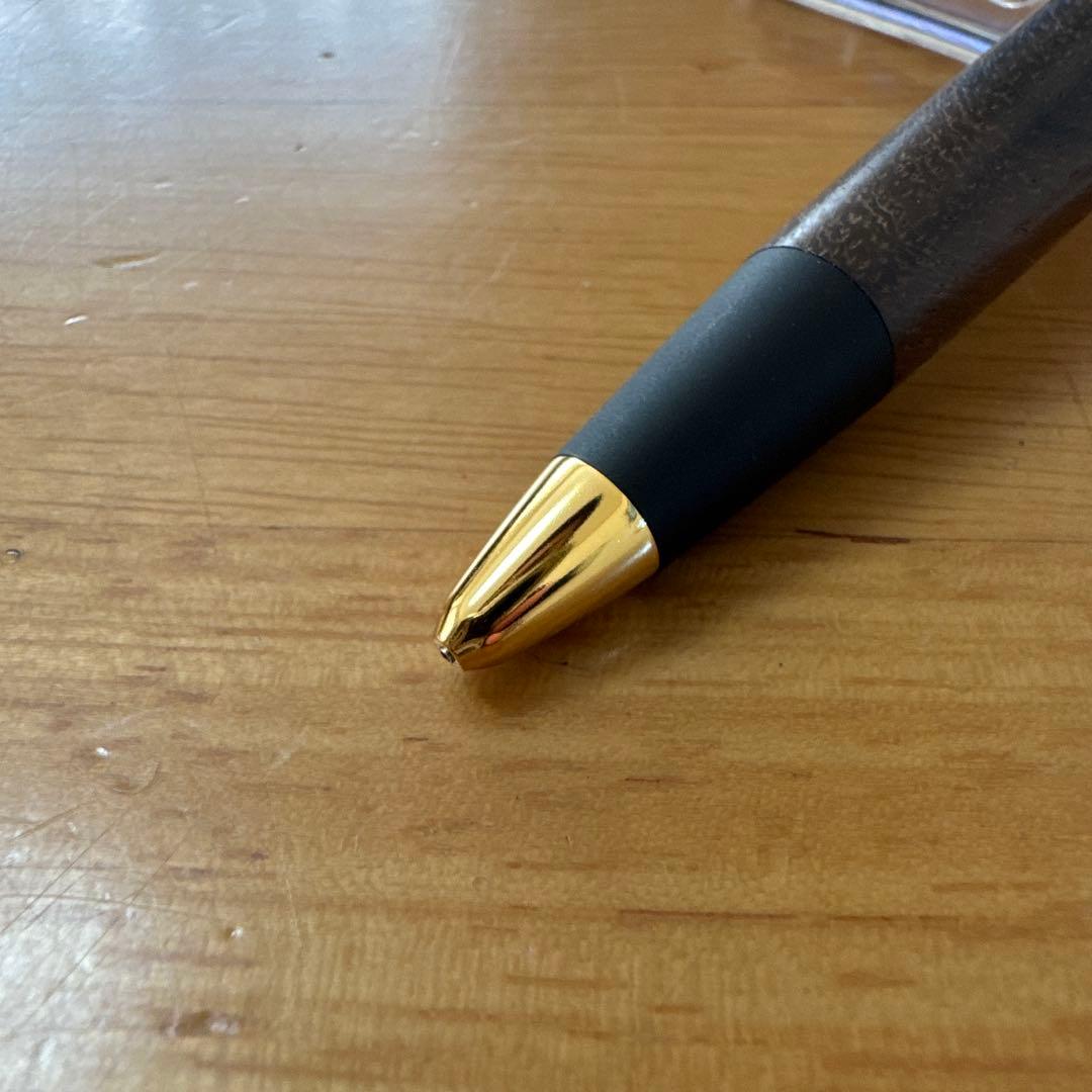 新品 野原工芸 シャーペン インドローズウッド 新型 ゴールド金具 付属品完備