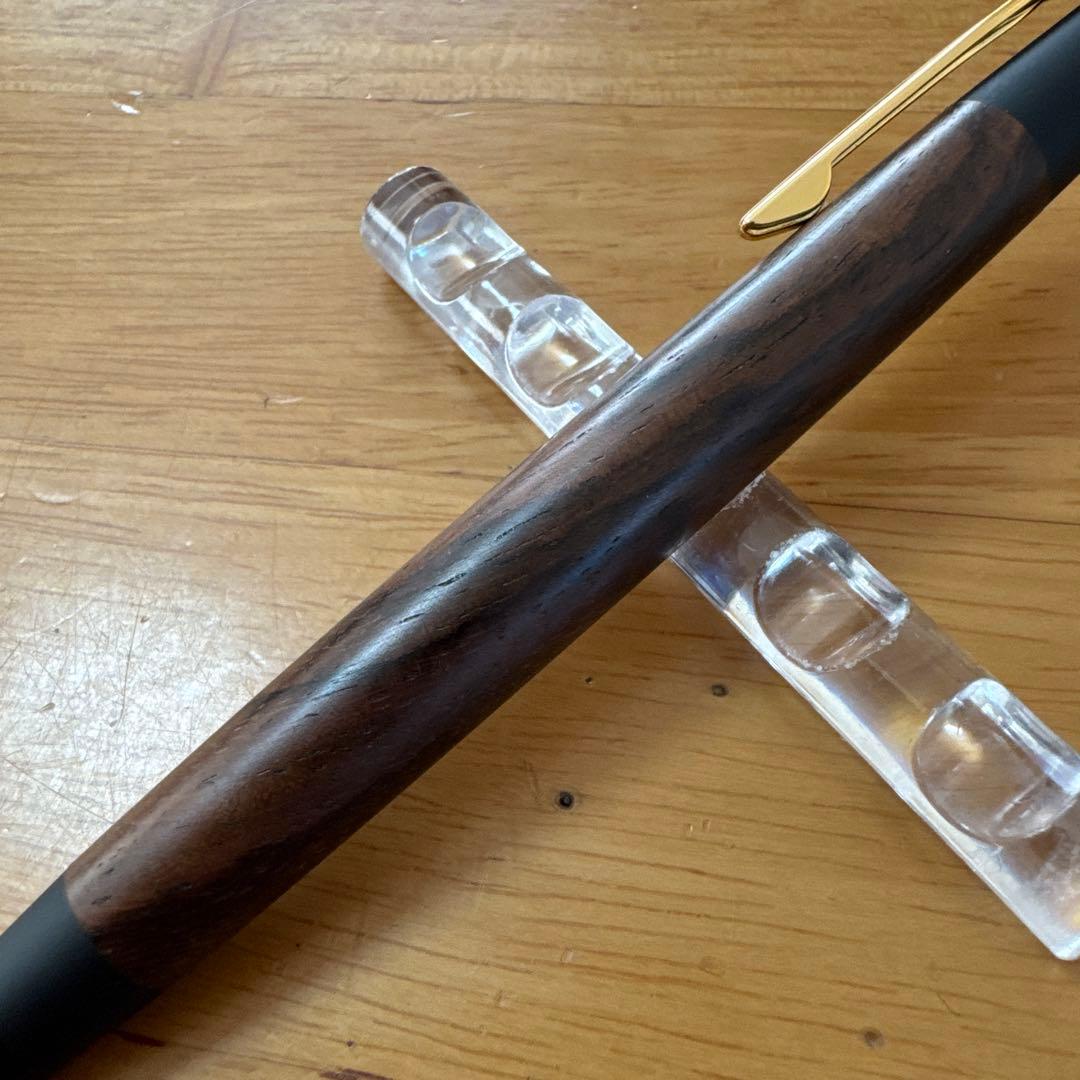 新品 野原工芸 シャーペン インドローズウッド 新型 ゴールド金具 付属品完備