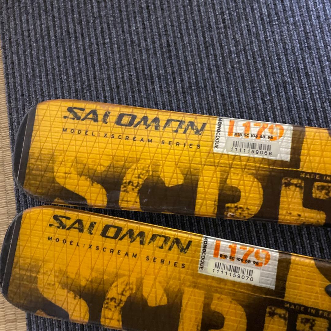 スキー　スキー板180サロモン　スキーストック115センチ　スキーセット