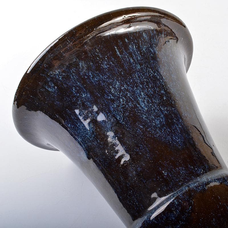 中国　海鼠釉　尊式瓶　在銘　M　R5381B