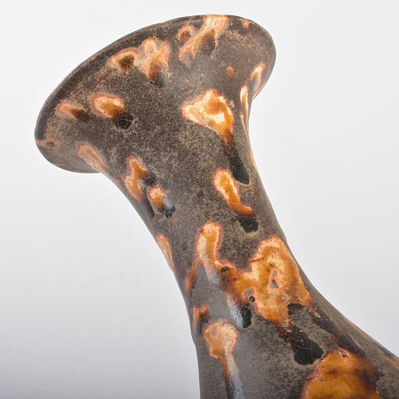 中国　玳玻釉　玉壷春瓶　花瓶　V　R6424B