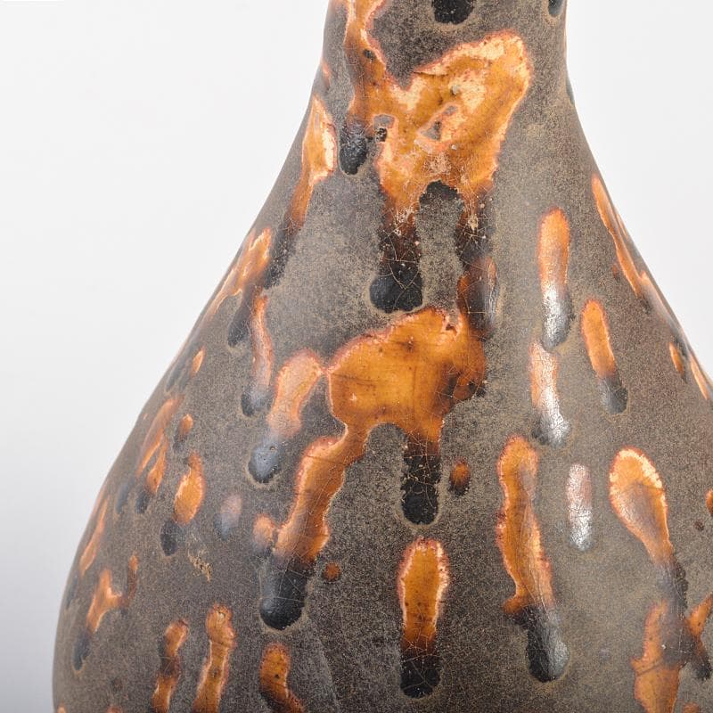 中国　玳玻釉　玉壷春瓶　花瓶　V　R6424B