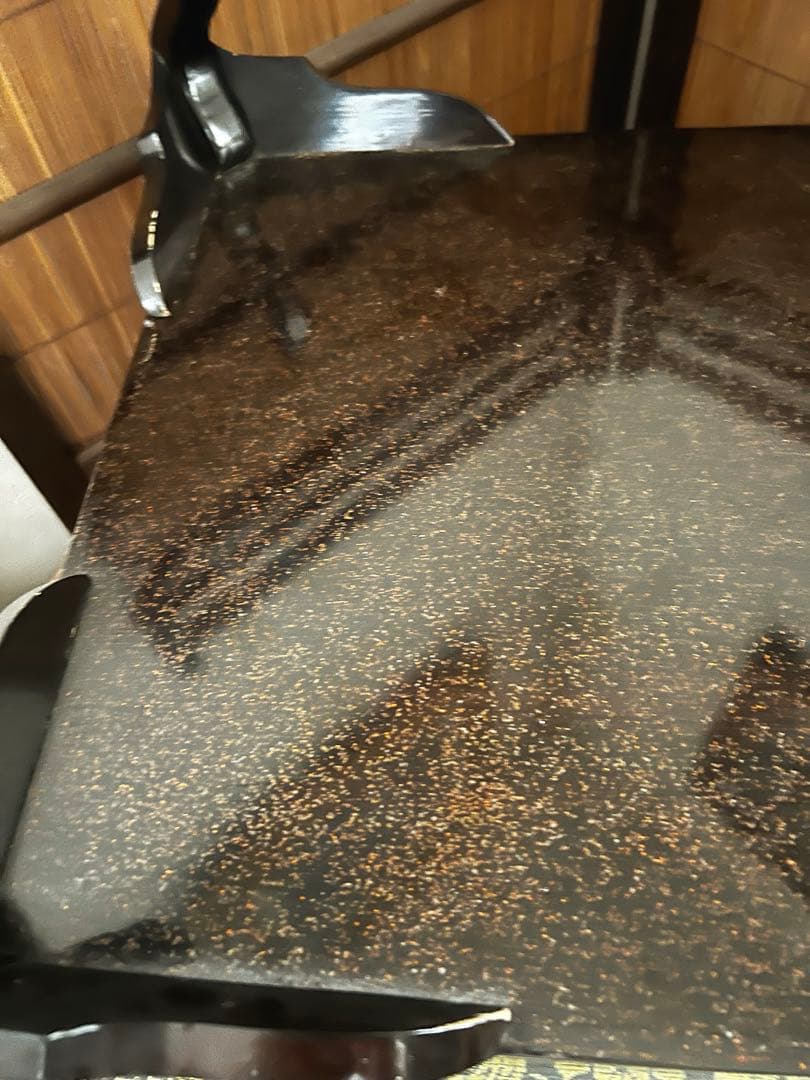 時代 金彩 蒔絵 祝い膳 黒塗り 裏 梨地 膳台