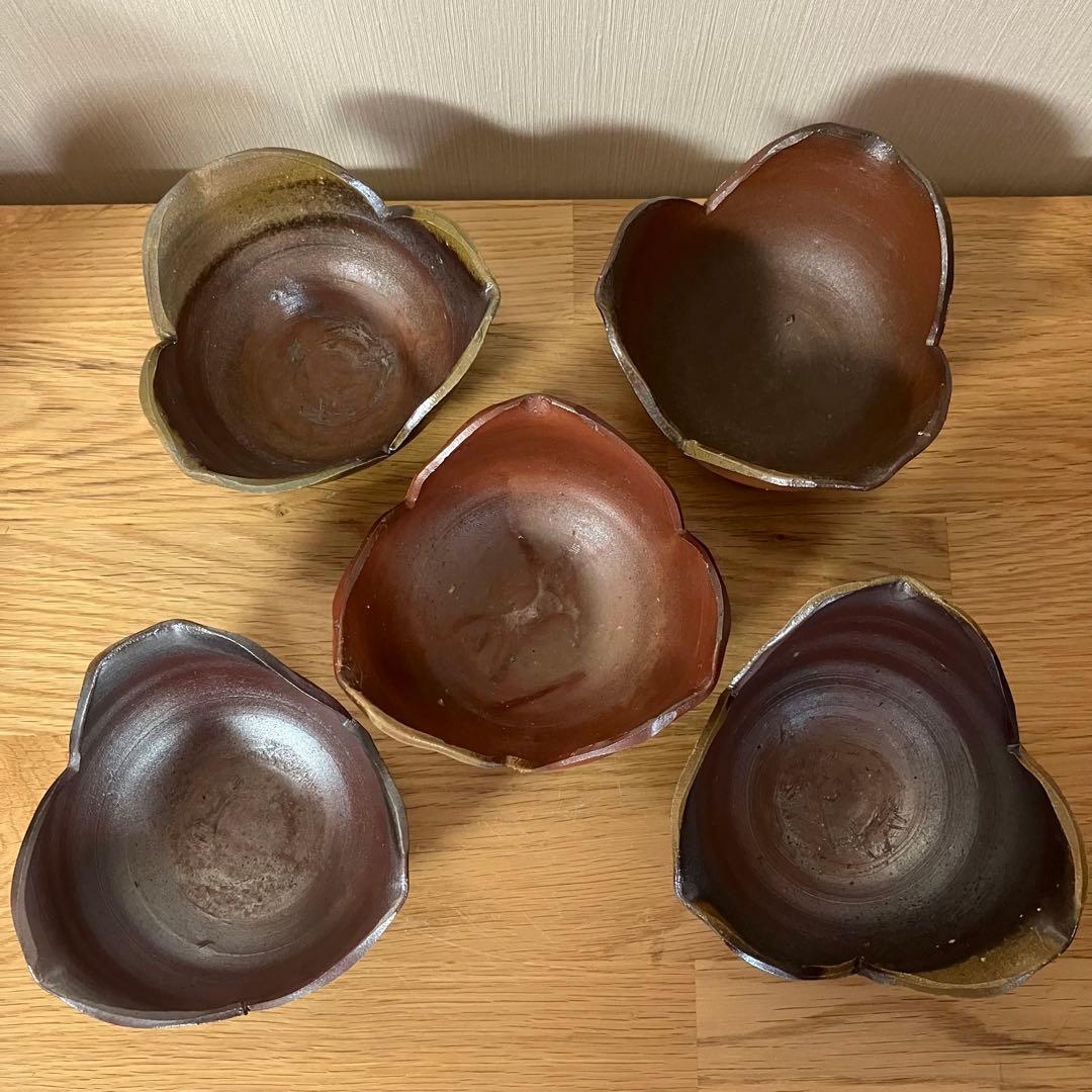 備前焼　山本和泉造　割山椒　向付　5客　※