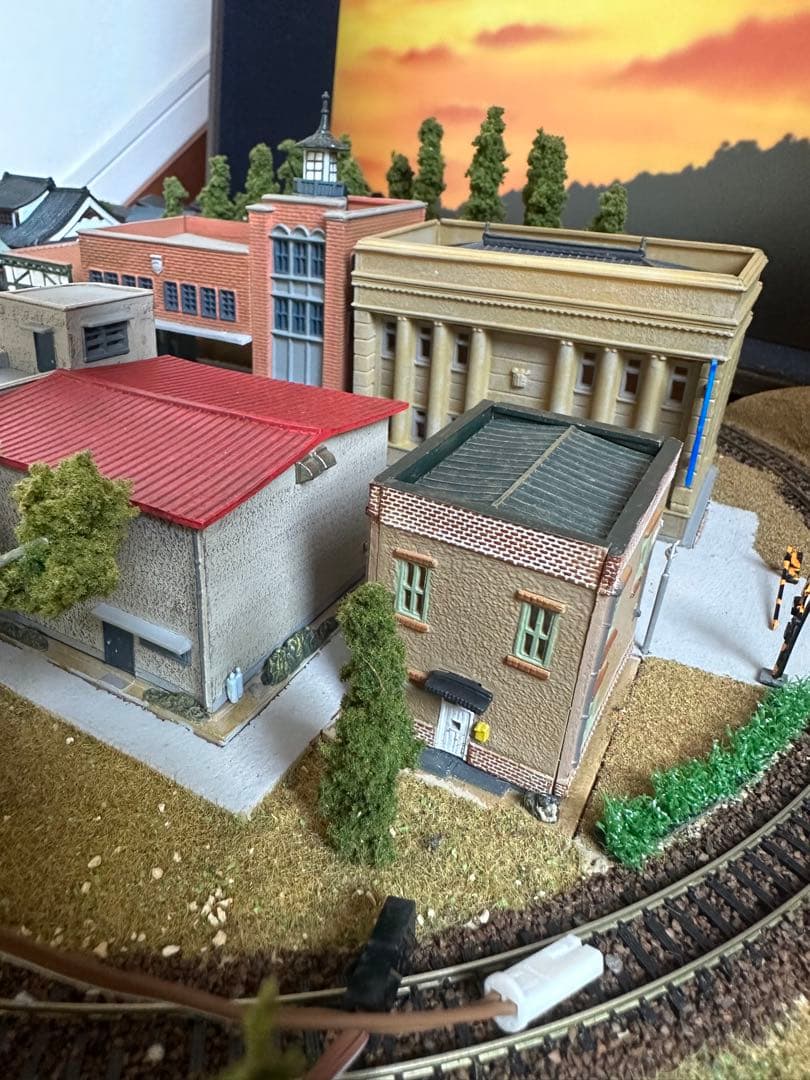 ジオラマ完成版精密鉄道風景模型 駅前横丁Nゲージ 現状品 鉄道模型完成品駅電車