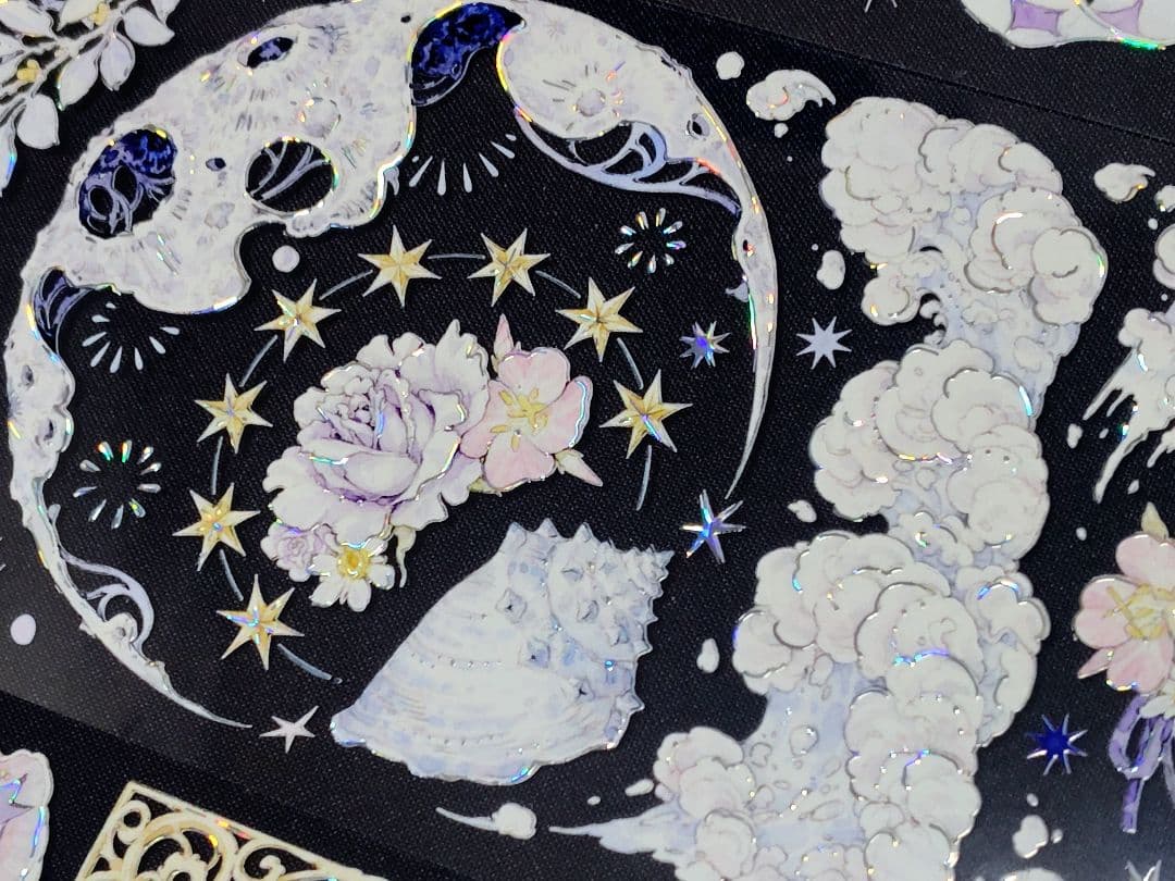 切売 1235★ 海外 マスキングテープ マステ PET 装飾 花 贝壳銀