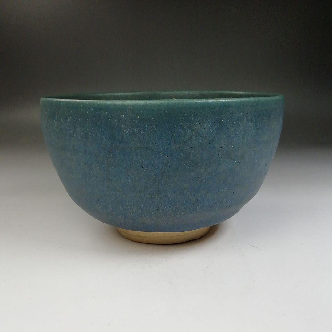 Ｔ７３３　茶碗　『碧釉　茶碗』『谷口良三 造』　共箱　抹茶碗　茶道具
