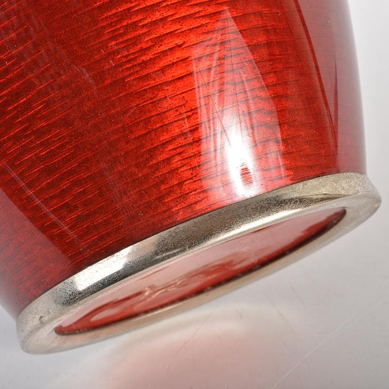 七宝焼　安藤七宝店　透釉　菊文　花瓶　V　R6959