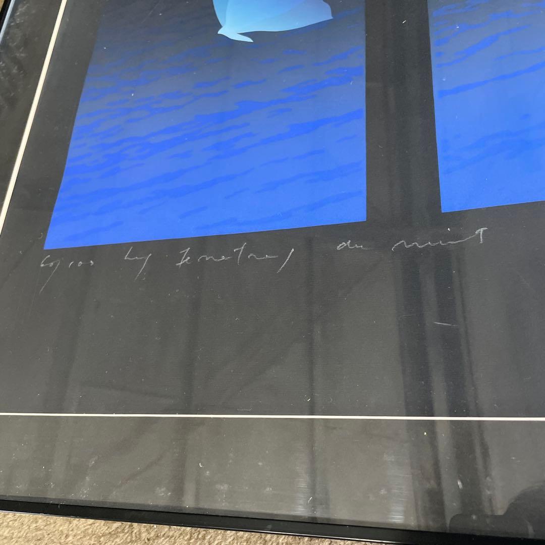 Ｔ*ｙ様 井上公三 夜の窓辺 シルクスクリーン 青ブルー 930cm x 660