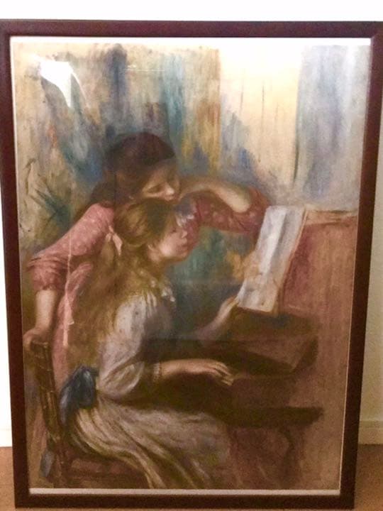 再値下げ❣️ピアノを弾く少女たち　ルノアール　希少サイズ　額縁付き