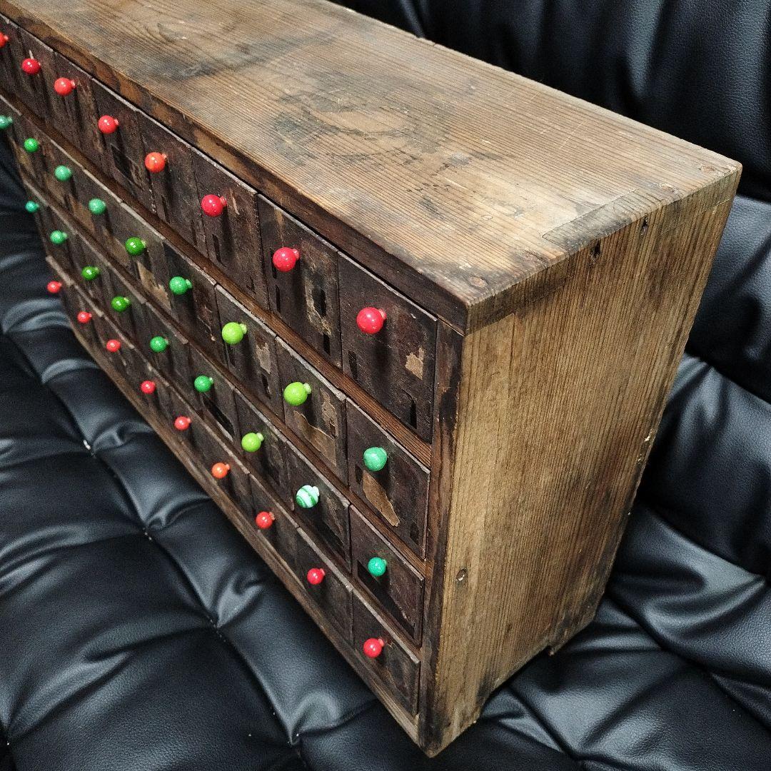 アンティーク 薬棚 27杯 昭和レトロ 骨董 薬箪笥 小物入れ チェスト