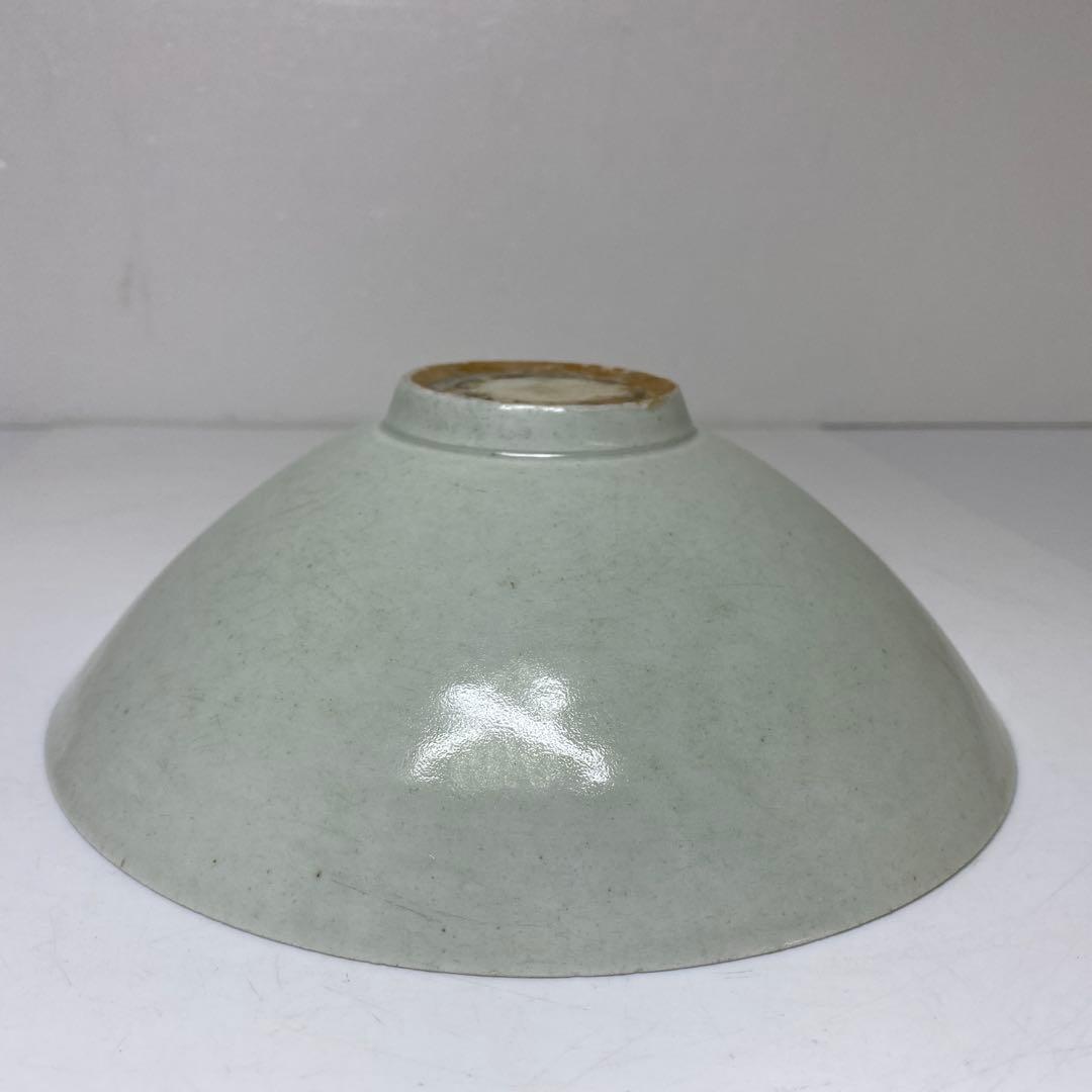 古代中国　青磁　青影刻雲鉢　幅約19.8㎝　トヒチル　東さ7-0304☆2F