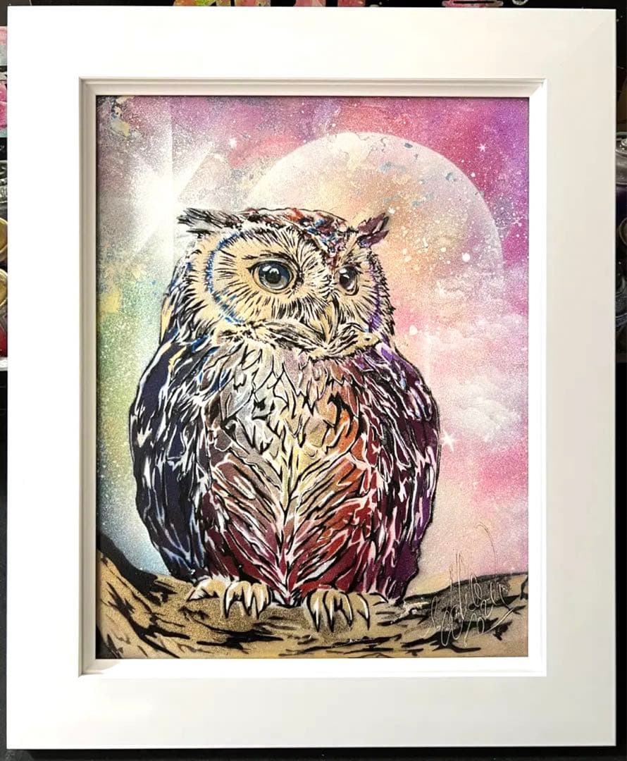 スプレーアートエデン　原画F6キャンバス　額付き