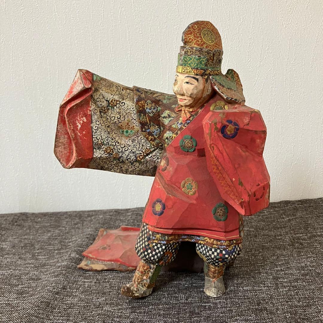 奈良一刀彫　名工竹林薫風作　舞楽人形　春日大社　骨董　古道具　奈良蔵出　森川杜園