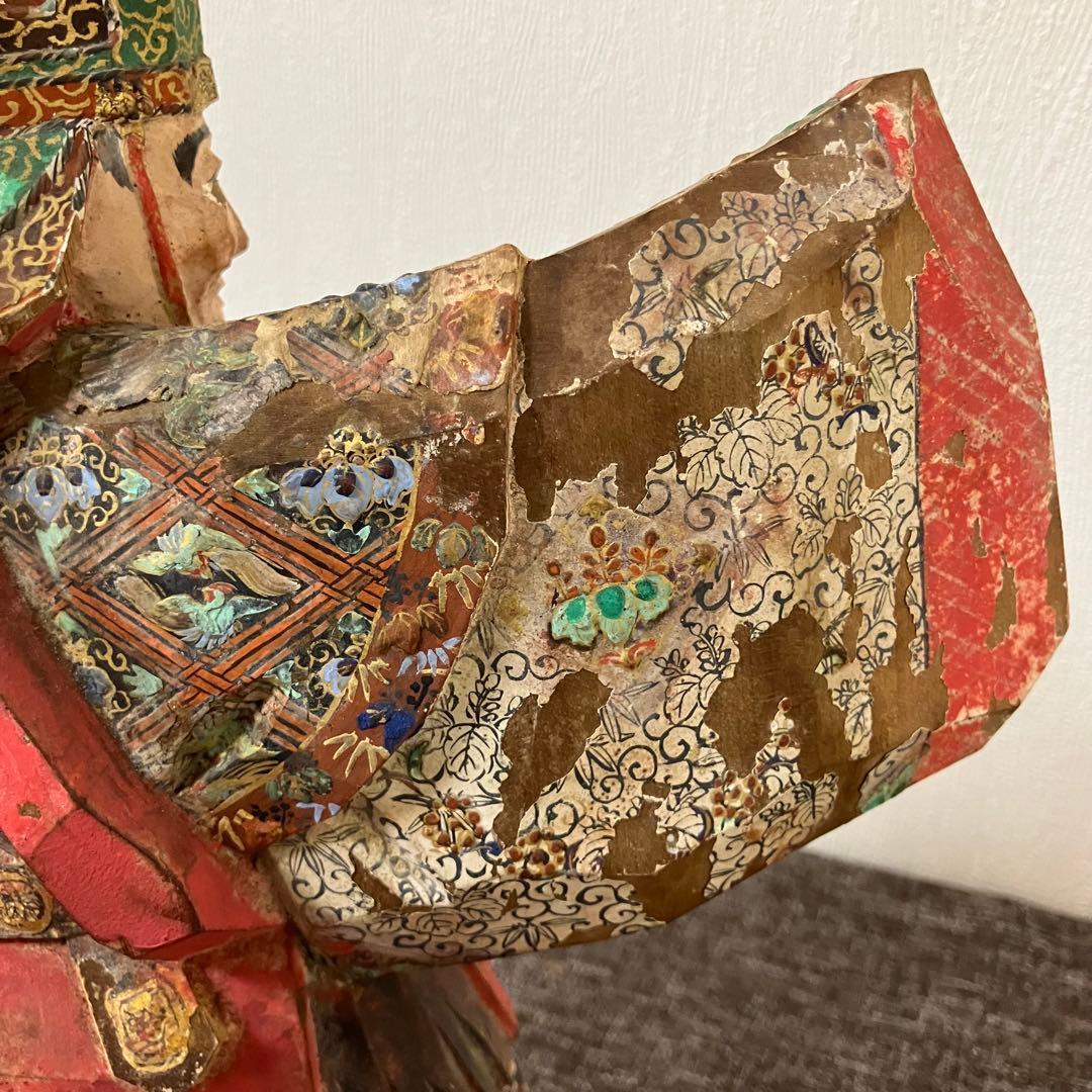 奈良一刀彫　名工竹林薫風作　舞楽人形　春日大社　骨董　古道具　奈良蔵出　森川杜園